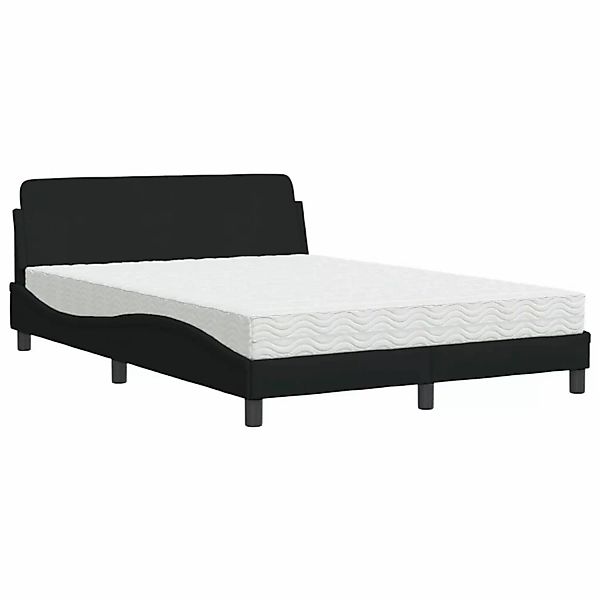 vidaXL Bettgestell Bett mit Matratze Schwarz 120x200 cm Stoff Bett Bettgest günstig online kaufen