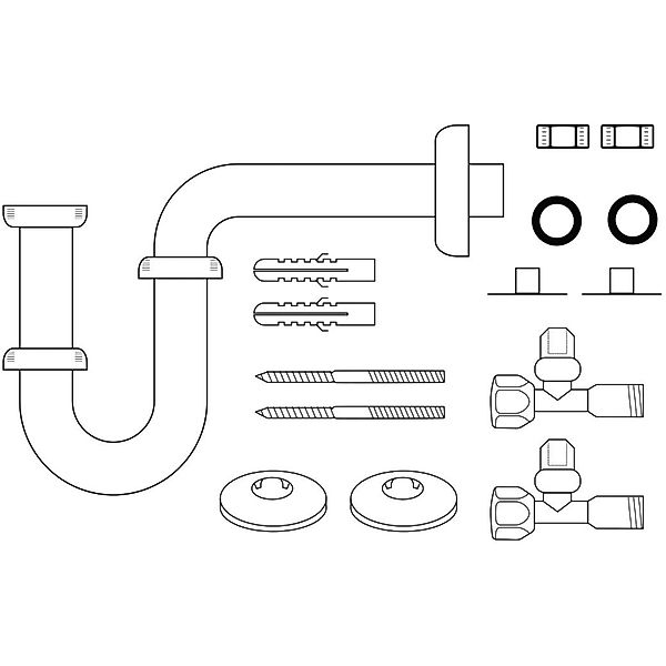 Kirchhoff Waschtisch-Röhrensiphon-Set 1 1/4 Zoll x 32 mm mit Befestigung 2x günstig online kaufen