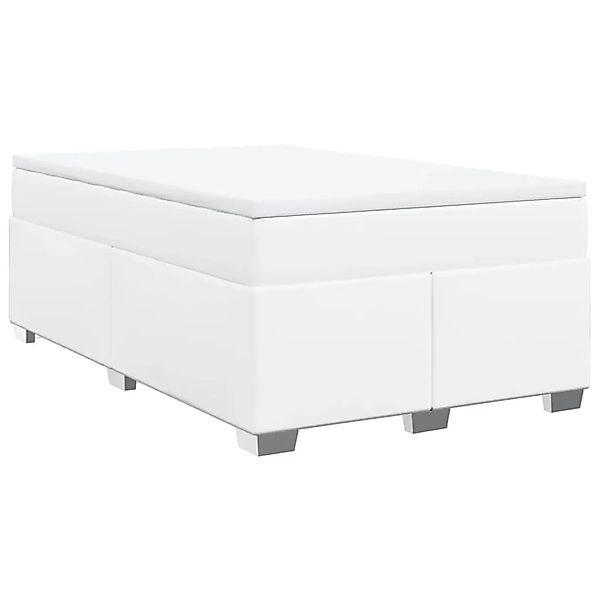 vidaXL Boxspringbett mit Matratze Weiß 120x190 cm Kunstleder 3285202 günstig online kaufen