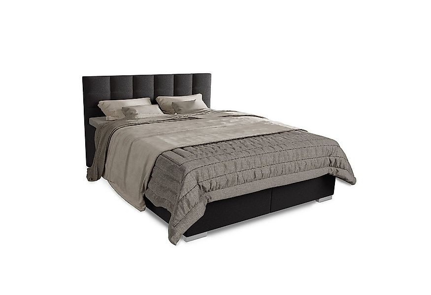 Juskys Boxspringbett Seattle, 180x200 cm, mit Stoff-Bezug, Federkernmatratz günstig online kaufen