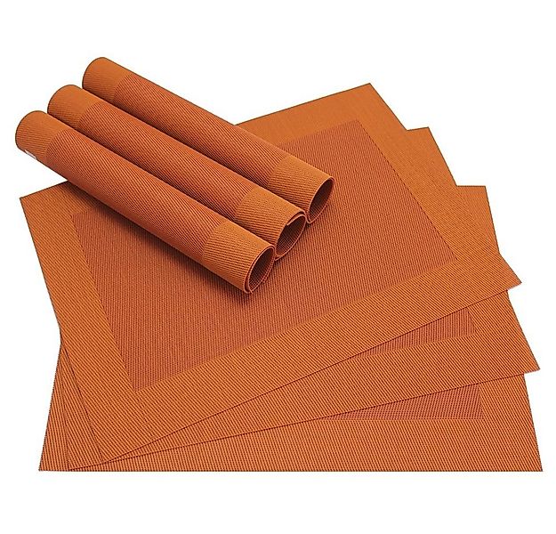 matches21 HOME & HOBBY Platzset Tischset BORDA 6er orange Tischunterlage al günstig online kaufen