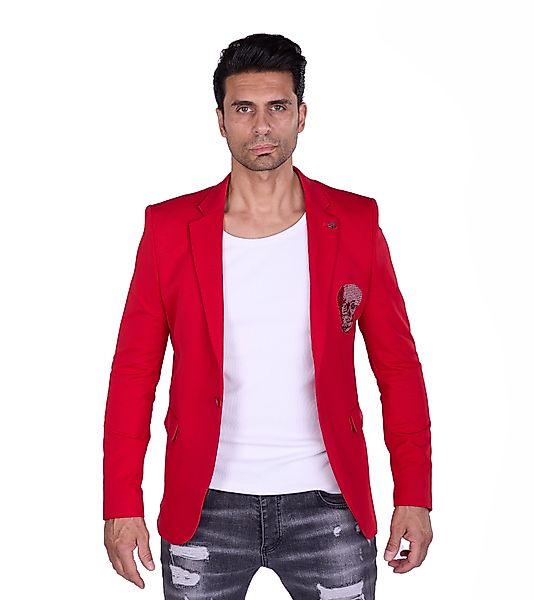 Denim Distriqt Jerseysakko Elegantes Totenkopf Sakko günstig online kaufen