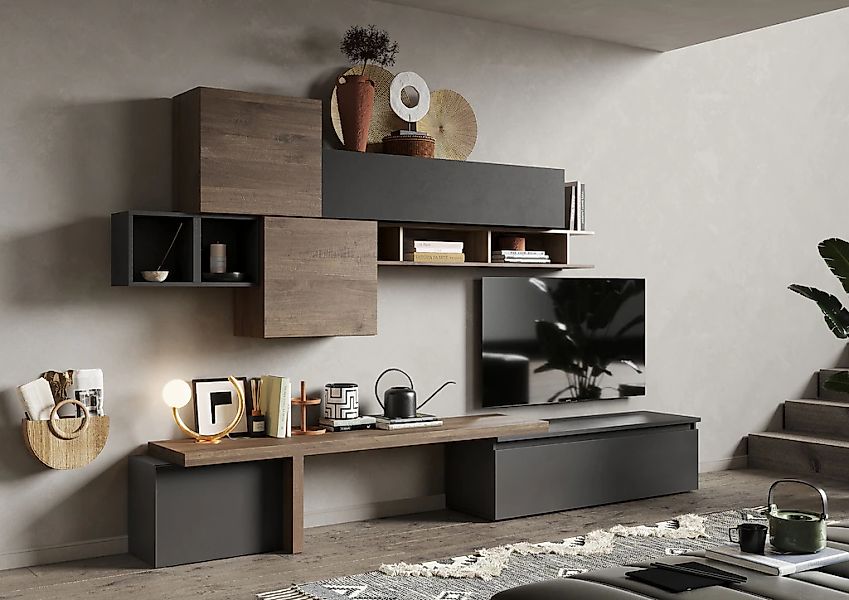 INOSIGN Wohnwand "Infinity, 8tlg. Breite 330 cm, Höhe variabel (Lowboard, T günstig online kaufen