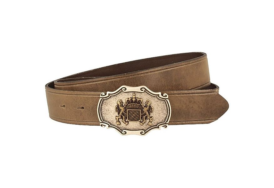 Breiter Ledergürtel Trachten mit bayerischem Wappen-Löwen günstig online kaufen
