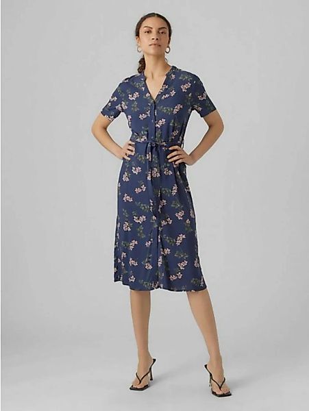 Vero Moda Shirtkleid Midi Blusen Kleid Kurzarm Tunika Dress VMVICA (lang) 5 günstig online kaufen
