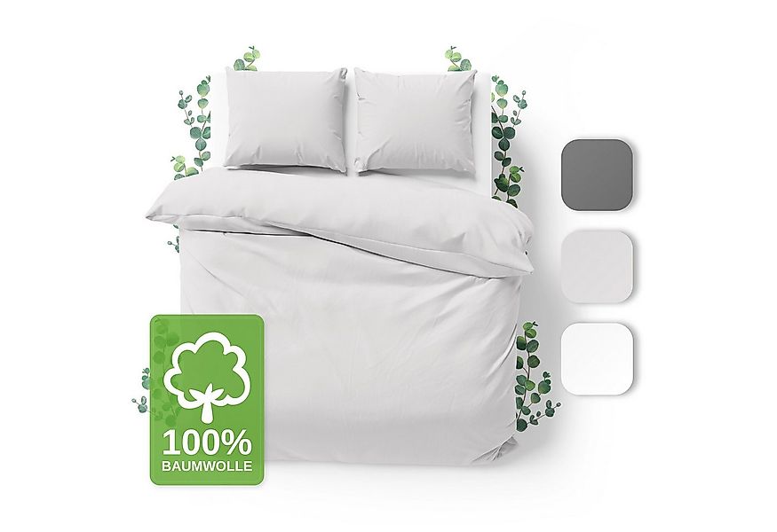 Jacobson Bettwäsche Set - 100% Baumwolle, Perkal, 3 teilig, Erhältlich in d günstig online kaufen