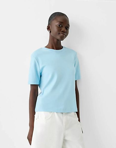 Bershka T-Shirt Im Regular Fit Damen Xs Hellblau günstig online kaufen