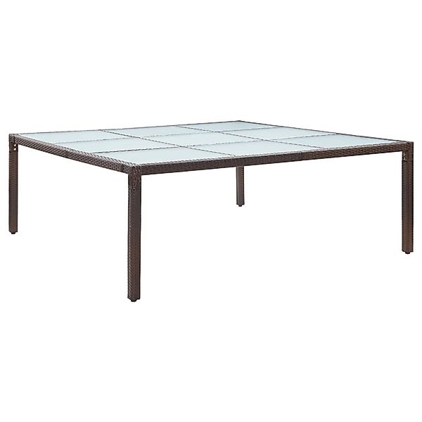 vidaXL Garten-Esstisch Braun 200x200x74 cm Poly Rattan 46131 günstig online kaufen