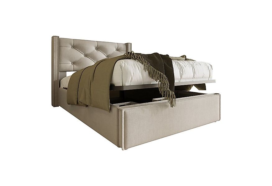 Flieks Polsterbett, Hydraulisches Einzelbett Funktionsbett Baumwolle 90x200 günstig online kaufen