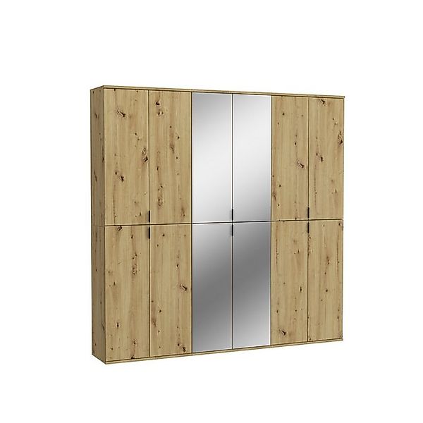 furnling Garderobenschrank Professor Breite 183 cm, 2 Spiegeltüren, 4 Türen günstig online kaufen