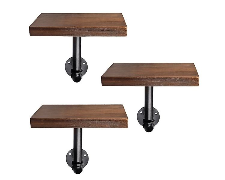 Navaris Wandregal Regal aus Holz und Metall - 3er Set Schweberegal Hängereg günstig online kaufen