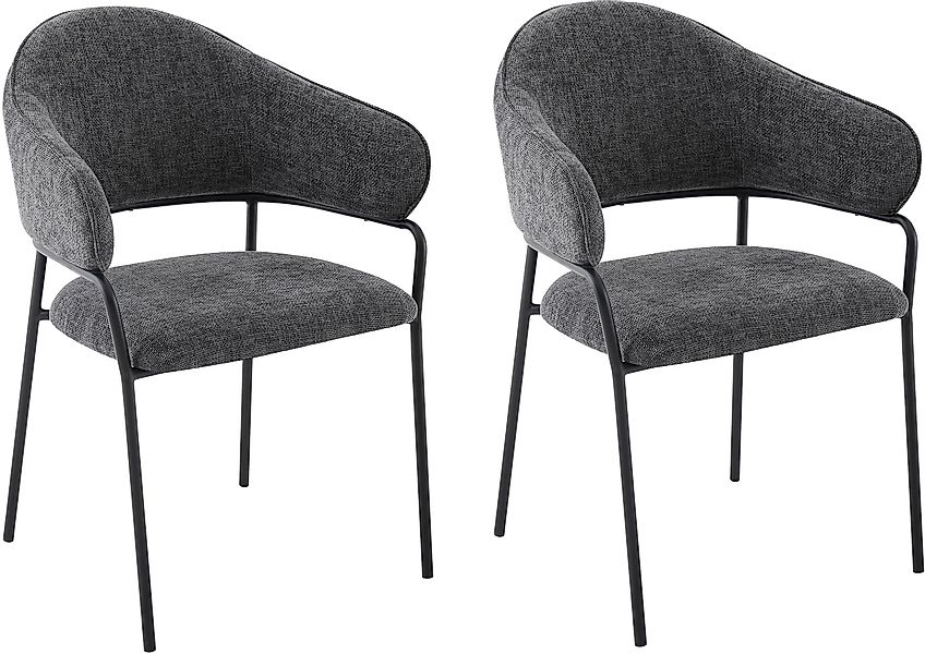 byLIVING Esszimmerstuhl »Curve« (Set) 2 Stk.moderner Stoff Stuhl mit gemütl günstig online kaufen