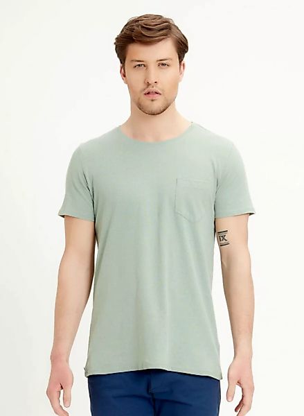 T-shirt Aus %100 Bio-baumwolle Mit Brusttasche günstig online kaufen