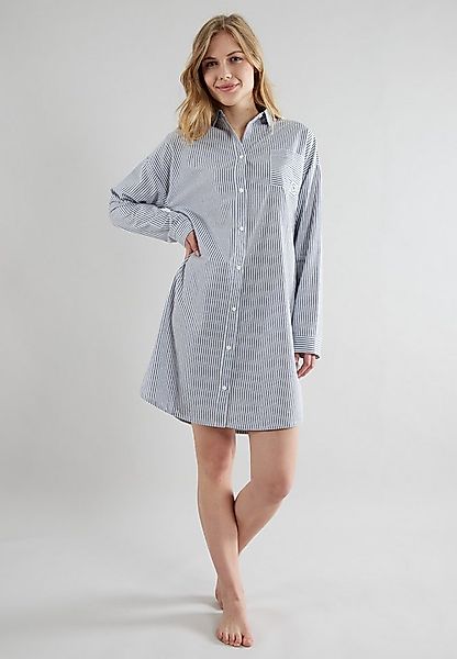 TOM TAILOR Nachthemd Manila mit Knopfleiste, Kragen, V-Ausschnitt, Langarm, günstig online kaufen