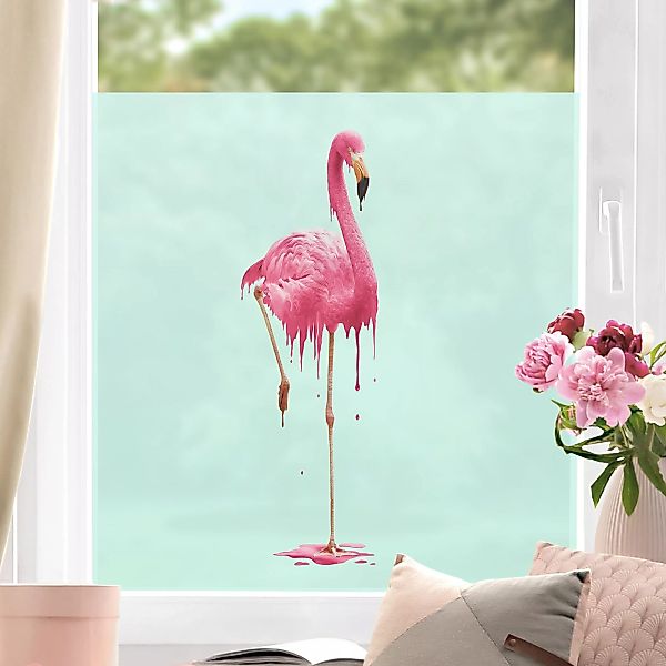 Fensterfolie Schmelzender Flamingo günstig online kaufen