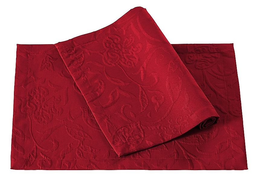 PICHLER Platzset Tischset 6er Set Cordoba Rechteck 035/050 burgund, (Spar-S günstig online kaufen