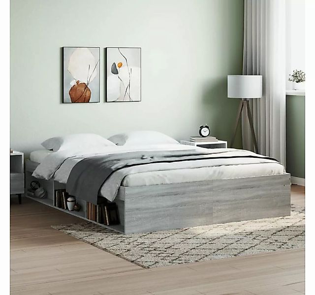 furnicato Bett Bettgestell Grau Sonoma 150x200 cm günstig online kaufen