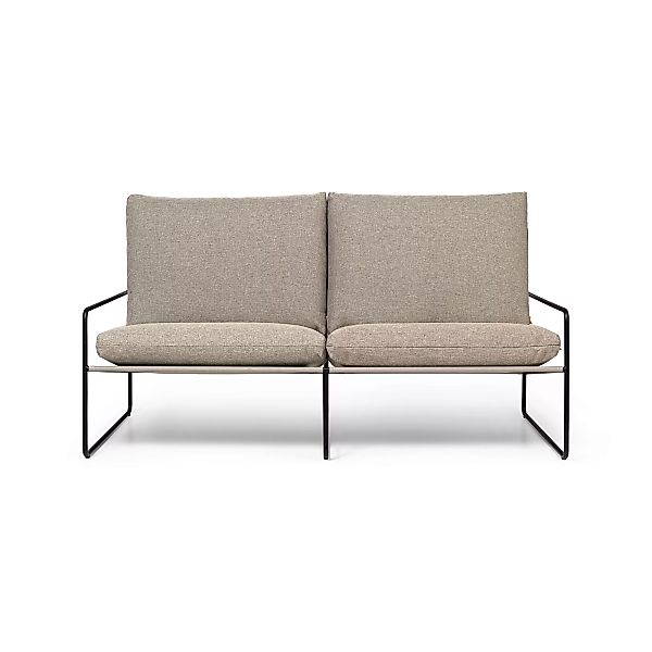ferm LIVING - Desert Outdoor 2-Sitzer Sofa - schwarz, dunkel sand/pulverbes günstig online kaufen