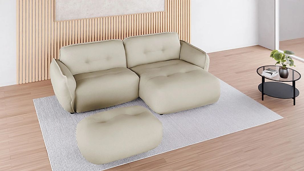 BETYPE Polsterhocker "Be Fluffy", softer Sitzkomfort, moderner Kedernaht, h günstig online kaufen