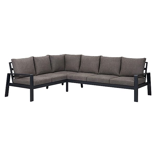 ebuy24 Lis Garten-Sofa Ecksofa mit Kissen Schwarz Grau günstig online kaufen