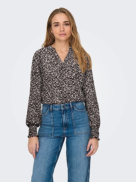 ONLY Blusenshirt "ONLMETTE V-NECK LS SMOCK TOP NOOS WVN" Kunstfaser, regula günstig online kaufen