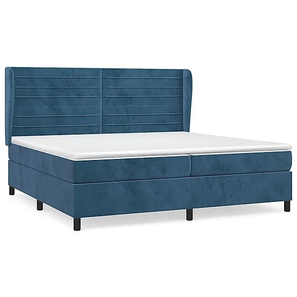 vidaXL Boxspringbett mit Matratze Dunkelblau 200x200 cm Samt1372837 günstig online kaufen