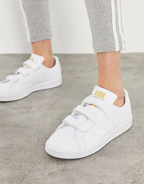 adidas Originals – Sustainable Strap Stan Smith – Sneaker in Triple-Weiß günstig online kaufen