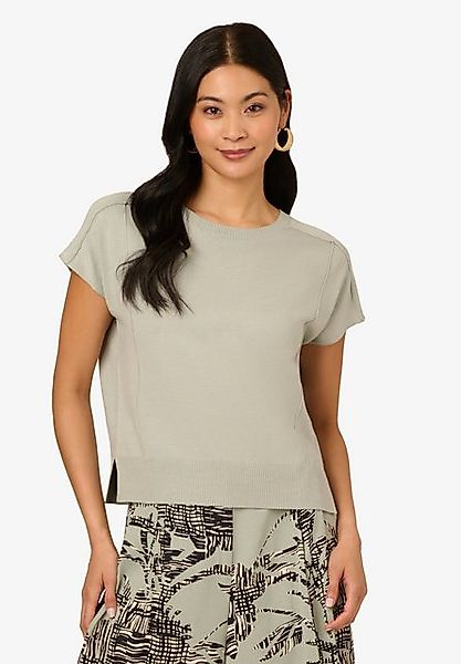 Adrianna Papell Stricktop Crew Neck Exposed Seam Pullover Sweater w/Extende günstig online kaufen