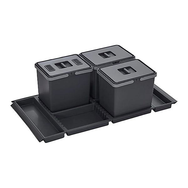 SOTECH Abfallsammler Mülleimer Metropolis 3x 15L mit Deckel Abfallsystem fü günstig online kaufen