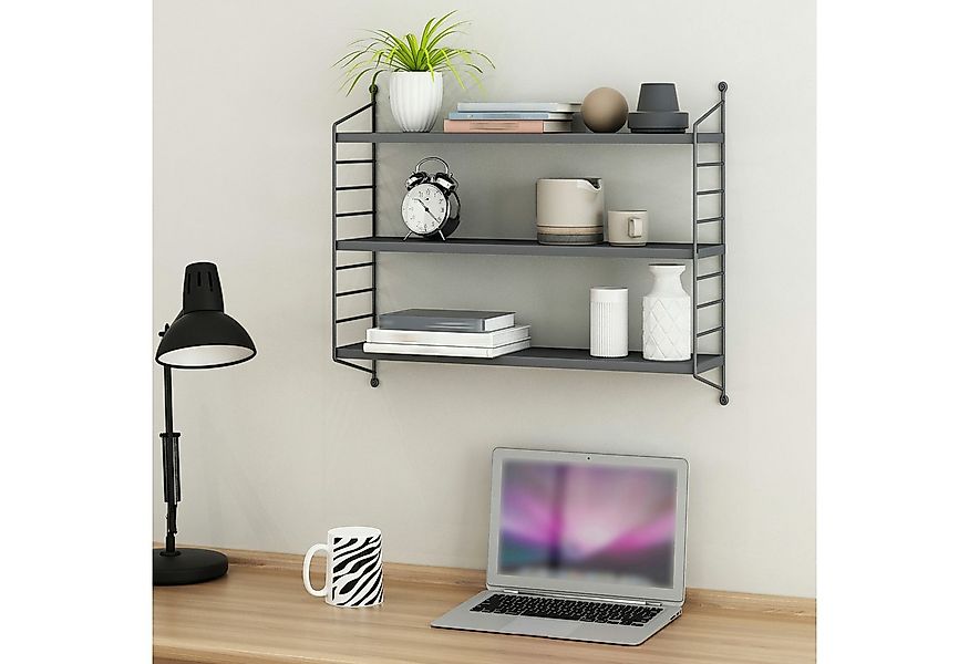 en.casa Wandregal, 2-tlg., »Strängnäs« Dunkelgrau günstig online kaufen