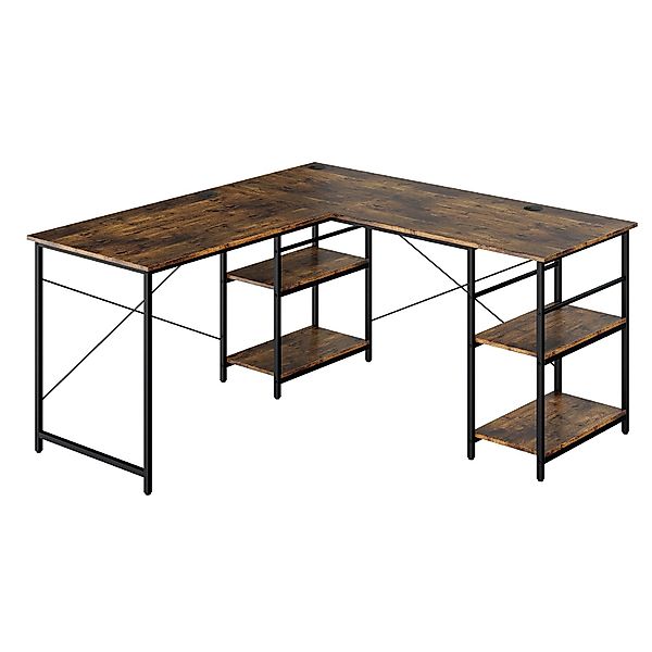 COSTWAY Eckschreibtisch, 2in1 Design, mit 4 günstig online kaufen