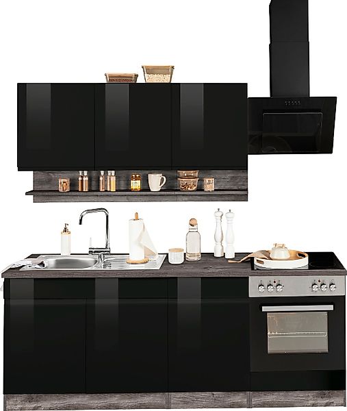 KOCHSTATION Küchenzeile "KS-Virginia" Breite 210 cm, mit oder ohne E-Geräte günstig online kaufen