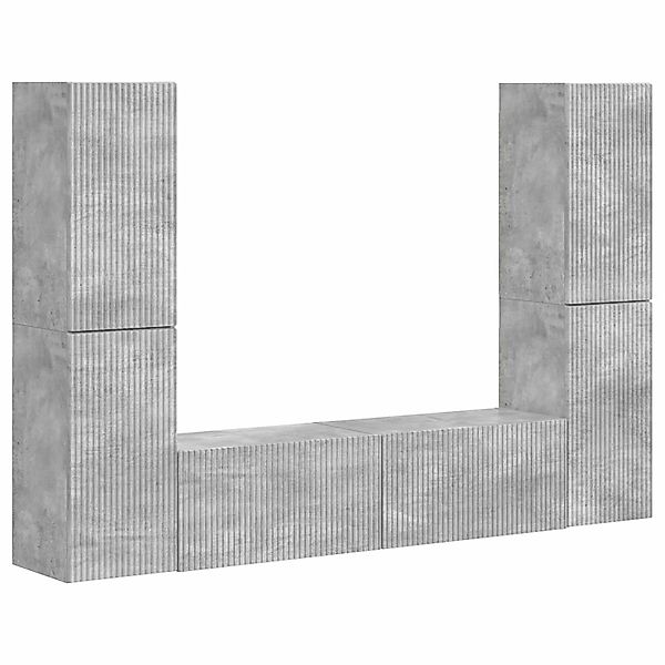 vidaXL TV-Schrankset 6 Stk Beton Grau Holzwerkstoff 3409108 günstig online kaufen