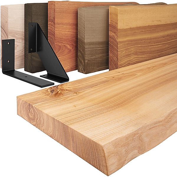 LAMO Manufaktur Wandregal Holz Baumkante Regal günstig online kaufen