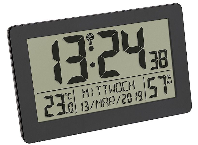 TFA Dostmann Funkwanduhr Digitale Funkuhr mit Raumklima TFA 60.2557.01 Hint günstig online kaufen