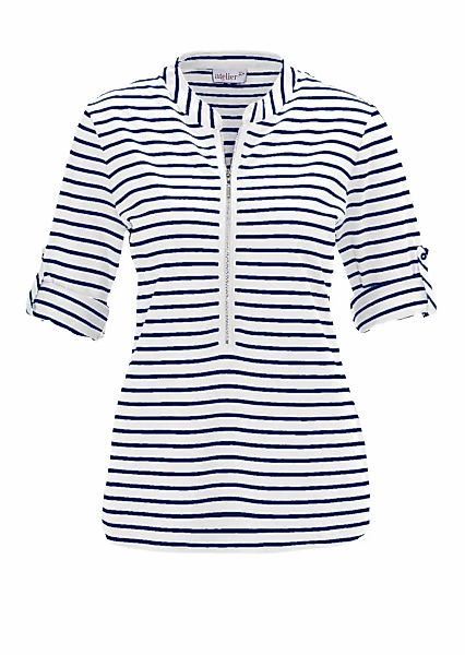 GOLDNER 3/4-Arm-Shirt "Sportives Ringelshirt in Longform" Garngefärbte Ring günstig online kaufen