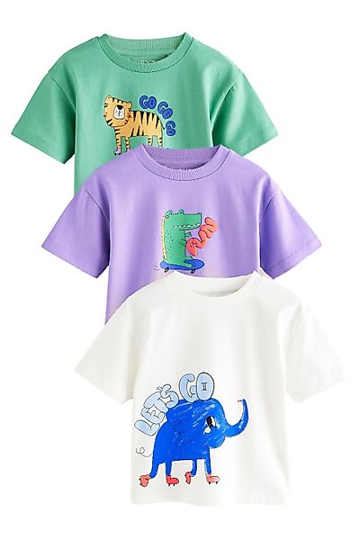 Next T-Shirt 3er-Pack Kurzarm-T-Shirts aus 100 % günstig online kaufen
