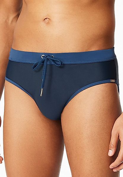 Schiesser Badeslip Aqua kontrastfarbener Bund mit Kordel günstig online kaufen