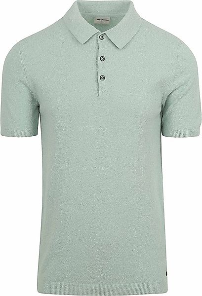 No Excess Knitted Poloshirt Struktur Grün - Größe M günstig online kaufen