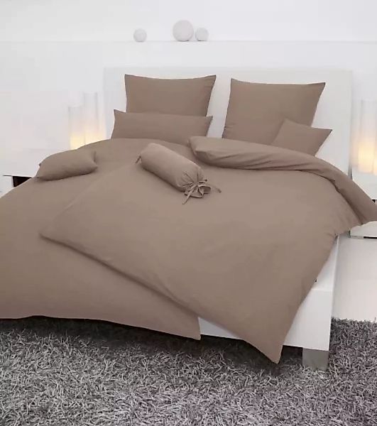 Janine Janine Mako-Soft-Seersucker Bettwäsche PIANO 0125 taupe Größe:  80x8 günstig online kaufen