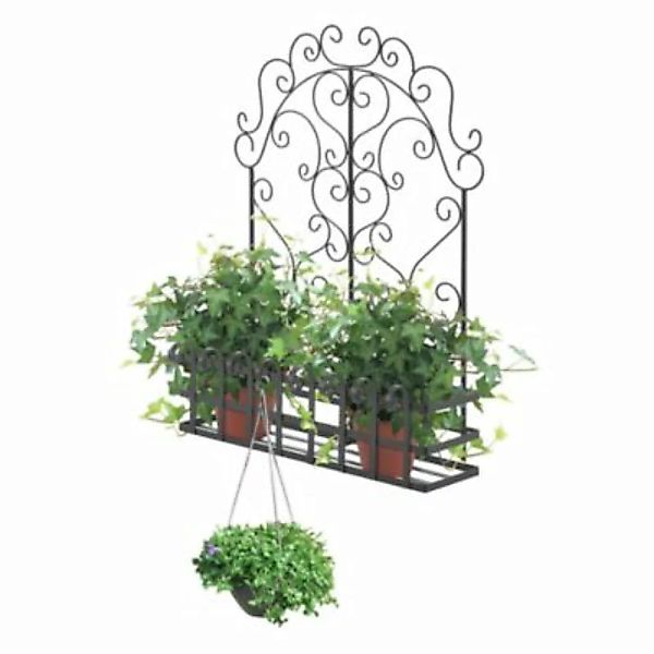 en.casa Pflanzengestell Bjerkreim Blumenständer Hängetopf Metall Schwarz sc günstig online kaufen