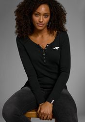 KangaROOS Langarmshirt krempelbare Ärmel, figurbetonter Schnitt, günstig online kaufen