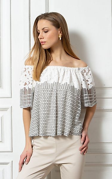 Passioni T-Shirt Sommer Schulterfrei Top mit günstig online kaufen