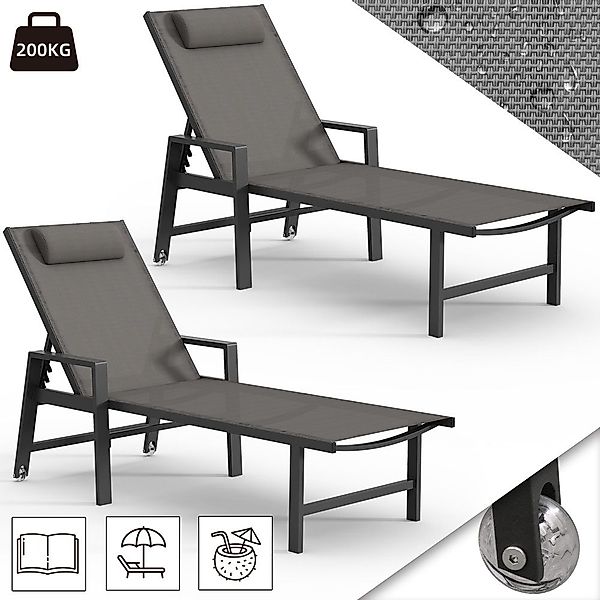 Mucola Gartenliege Sonnenliege Aluminium Liegestuhl Terrassenliege günstig online kaufen