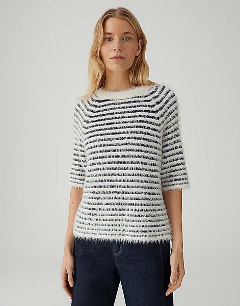 OPUS Kurzarmpullover PAIRY mit Streifenmuster Lockere Passform, gerader Sch günstig online kaufen