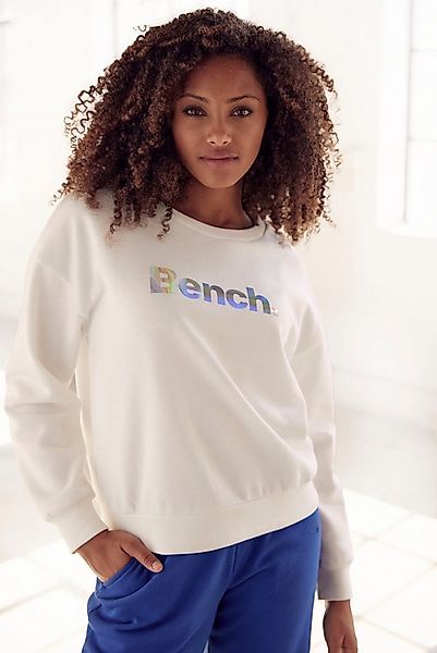 Bench. Loungewear Sweatshirt mit glänzendem Logodruck, Loungewear günstig online kaufen