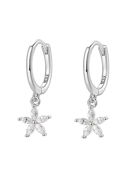 Hey Happiness Paar Creolen Blume 18K Roségold vergoldet, Silber 925 Ohrring günstig online kaufen