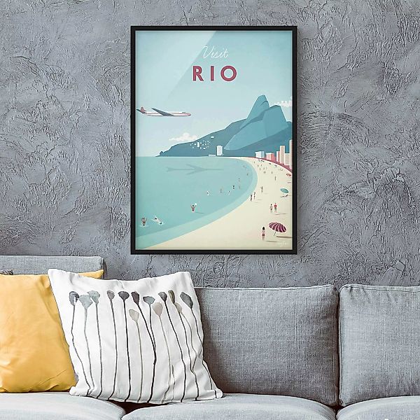 Bild mit Rahmen Architektur & Skyline - Hochformat Reiseposter - Rio de Jan günstig online kaufen