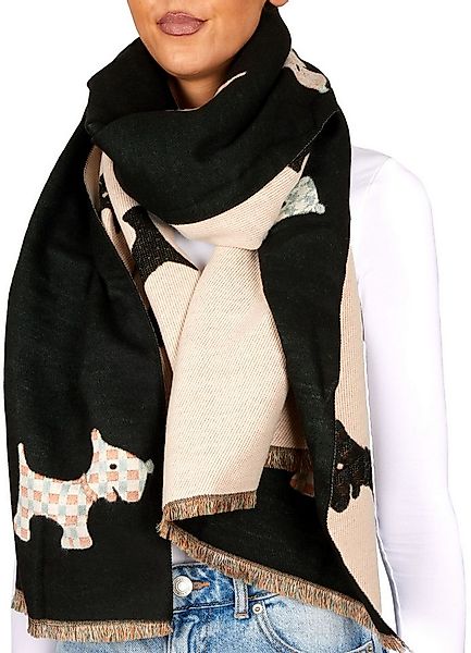 BRUBAKER Schal Cashmirillo Damen Schal mit Hunde Muster - Warm und Kuscheli günstig online kaufen