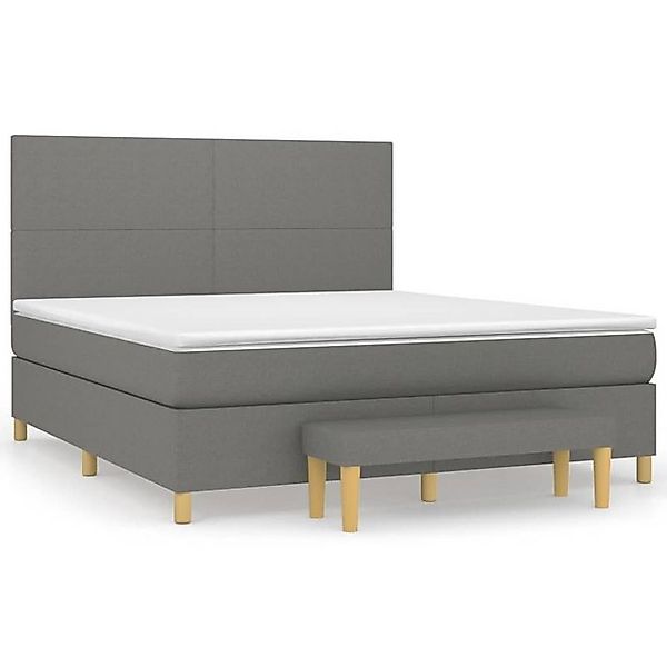 vidaXL Boxspringbett Boxspringbett mit Matratze Dunkelgrau 180x200 cm Stoff günstig online kaufen